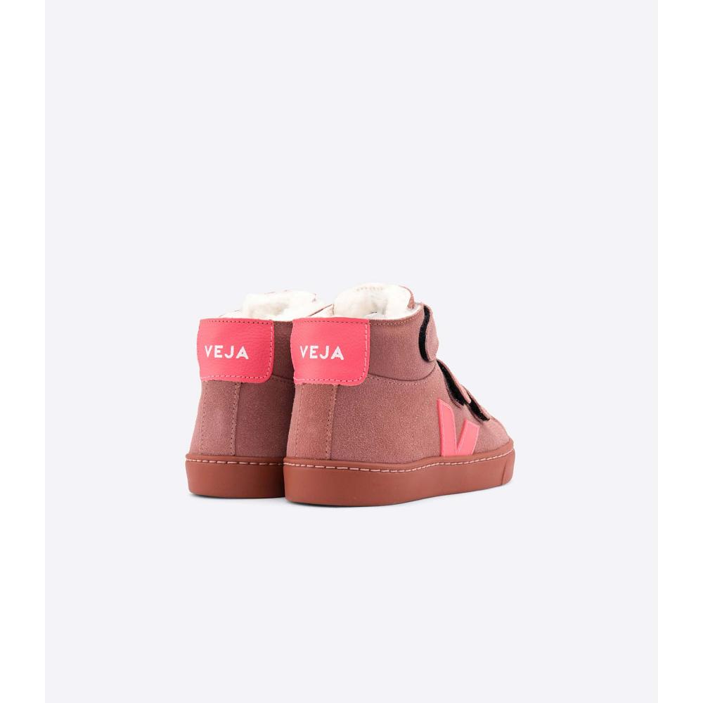 Veja ESPLAR MID FURED SUEDE Høye Barn Rød | NO 699HAP